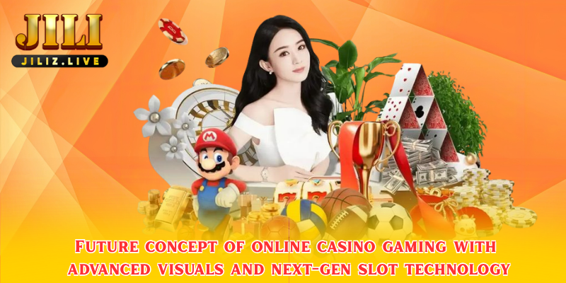 Future concept of online casino gaming with advanced visuals and next-gen slot technology