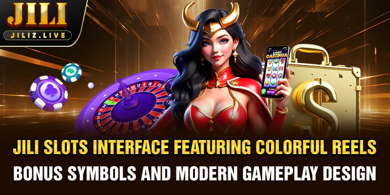 JILI slots interface featuring colorful reels, bonus symbols, and modern gameplay design