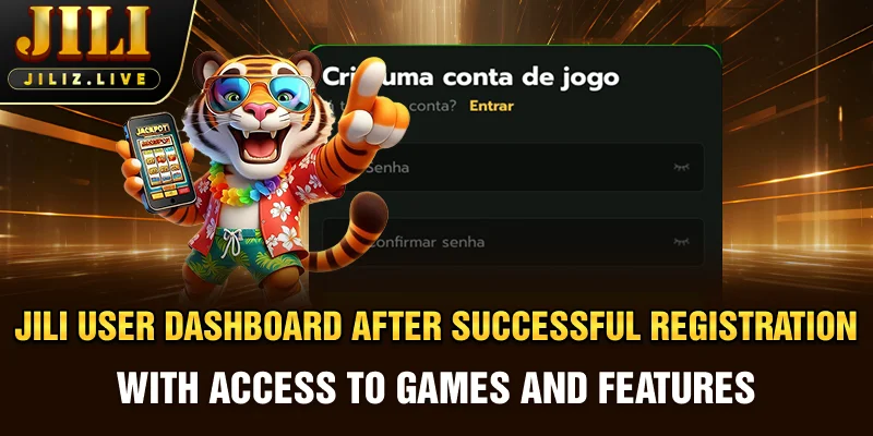 JILI user dashboard after successful registration with access to games and features