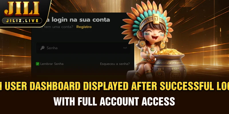 JILI user dashboard displayed after successful login with full account access