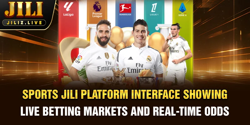 Sports JILI platform interface showing live betting markets and real-time odds